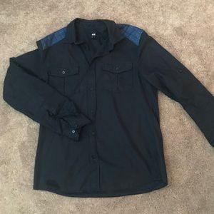 Black and Blue Button Down Shirt